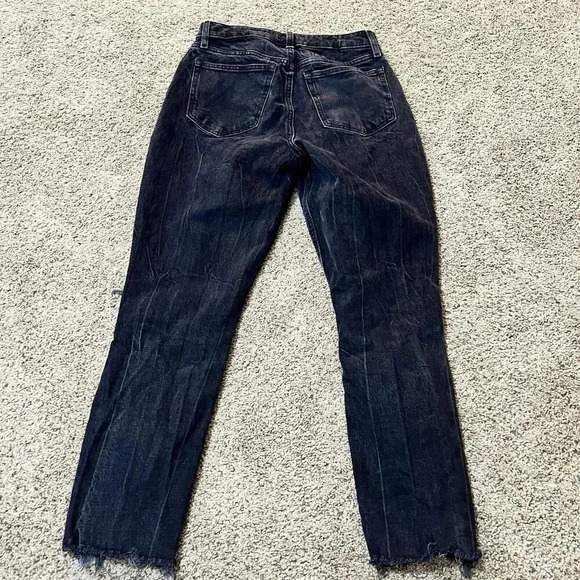 Abercrombie & Fitch Black High Rise Mom Curve Love Jeans Womens 27 4R Distressed - Picture 10 of 12